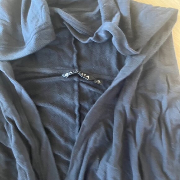 ATHLETA Nirvana Black Hoodie Wrap Open Cardigan Medium - Picture 6 of 11